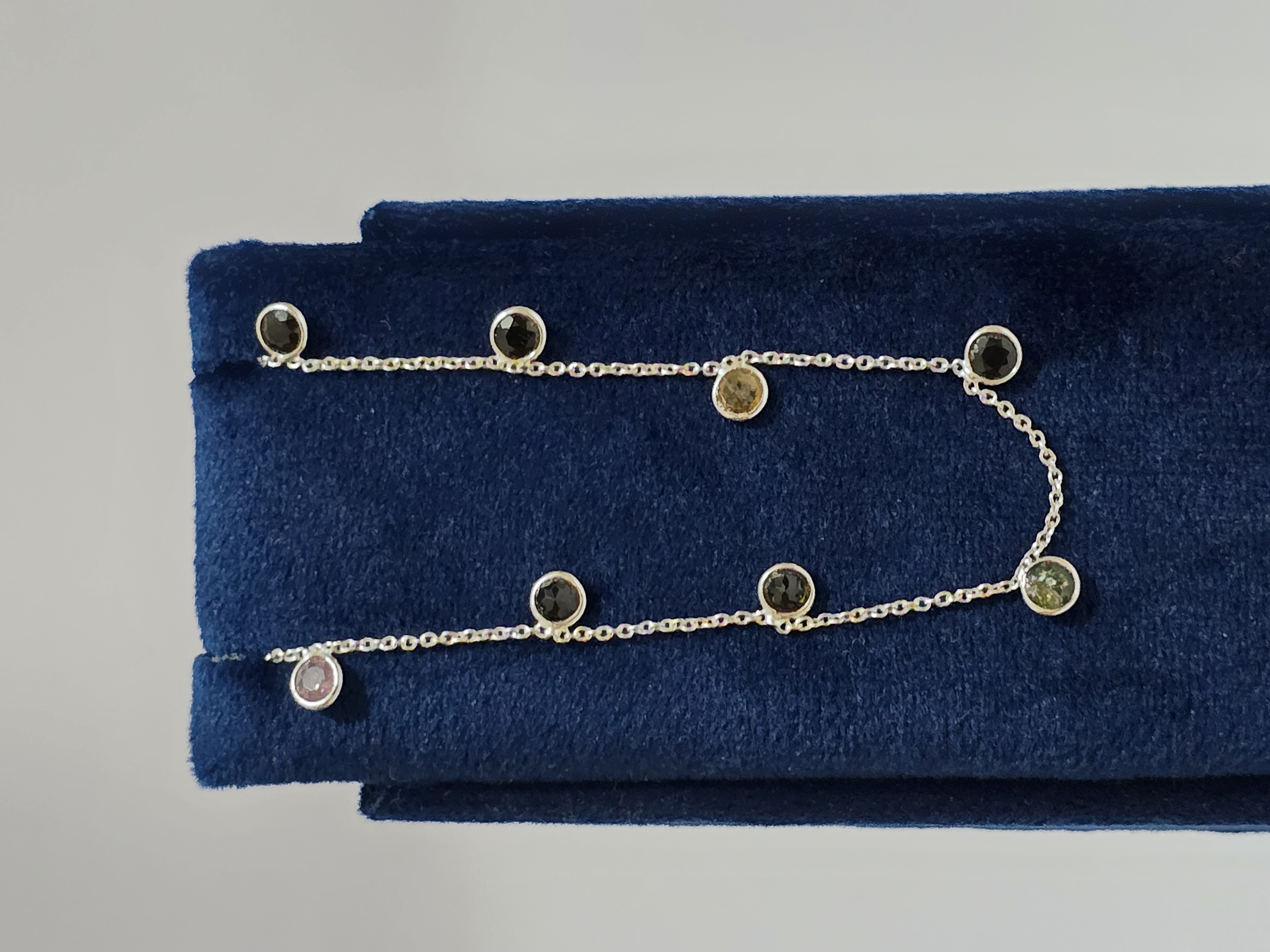 Gourmette en Argent 925 sertie de pierres naturelles — visuel 1