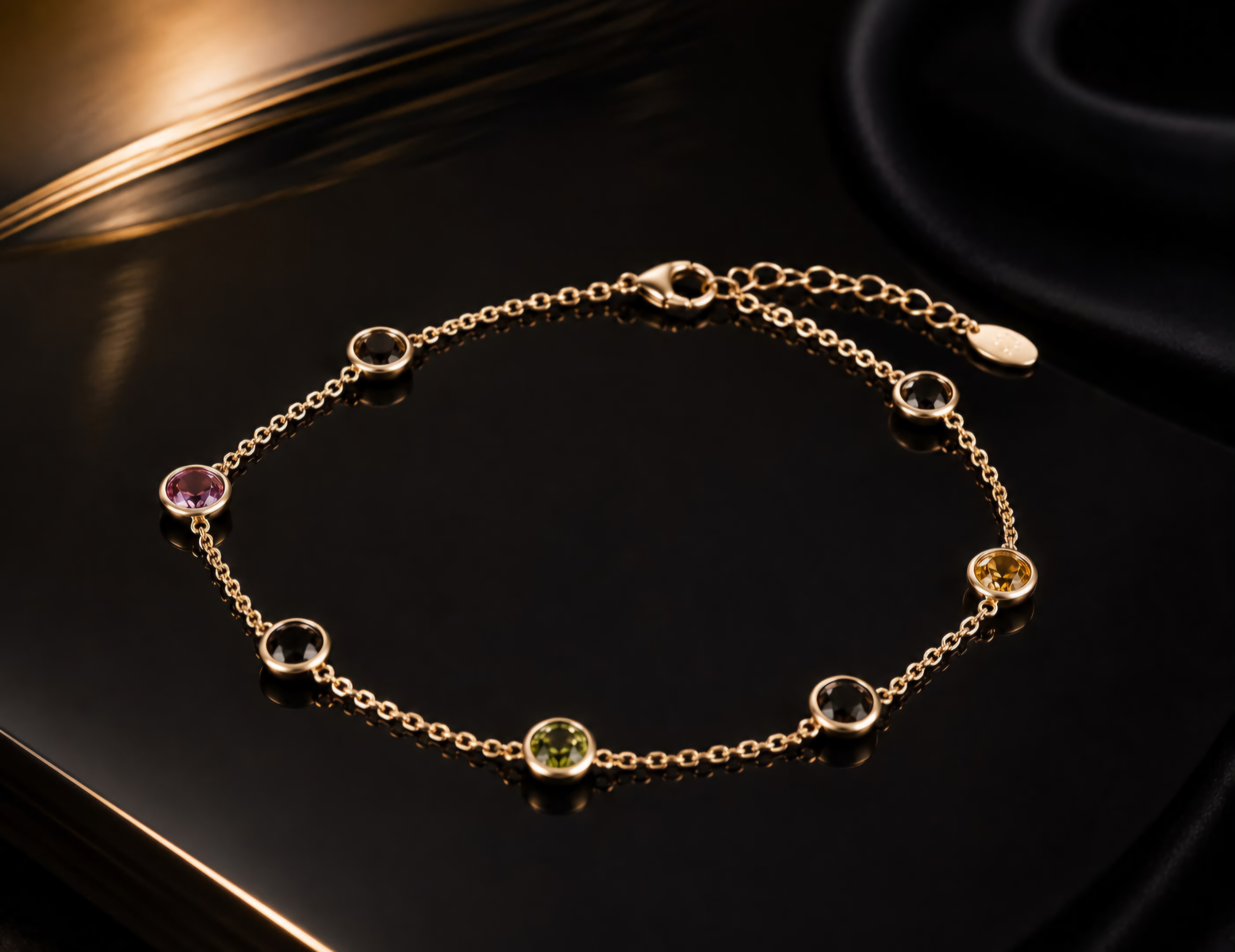 Gourmette en Argent 925 sertie de pierres naturelles — visuel 3