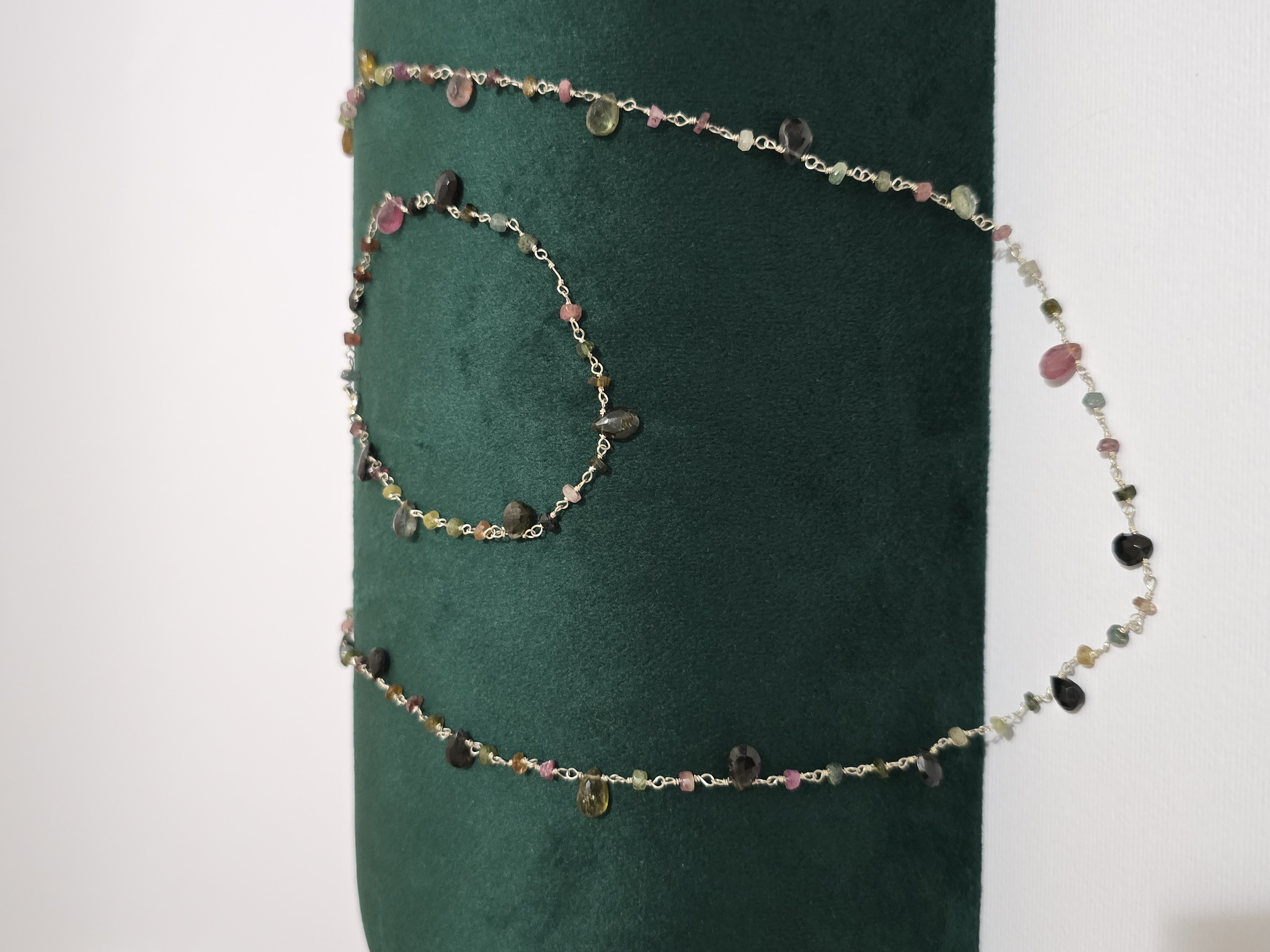 Parure Chaîne & Gourmette en Argent 925 – Pierres Naturelles — visuel 1